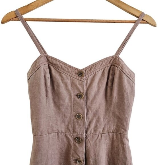 Aritzia Wilfred Ducharme linen mini dress dusty rose beige size 00 - Picture 6 of 16